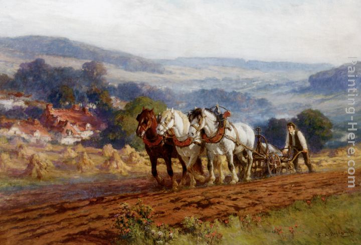 Plowing the Field painting - Frederick Arthur Bridgman Plowing the Field art painting